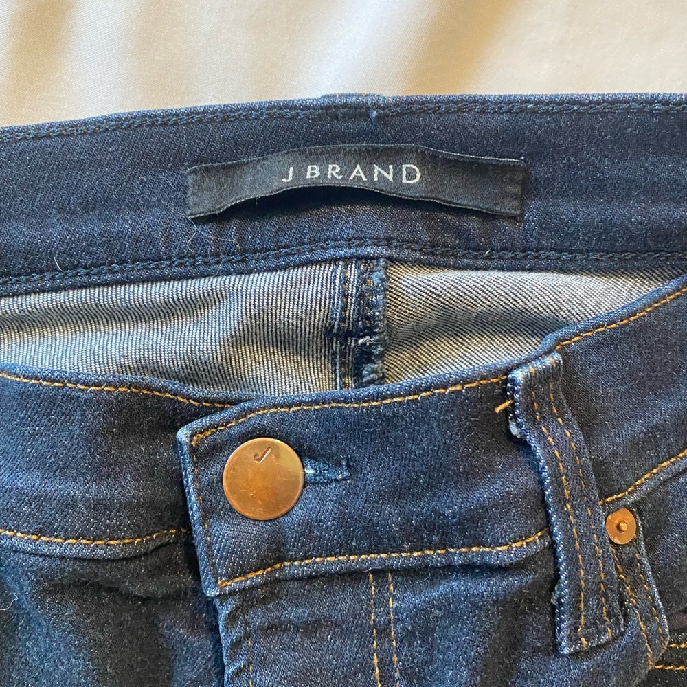 J Brand mid rise dark wash jeans